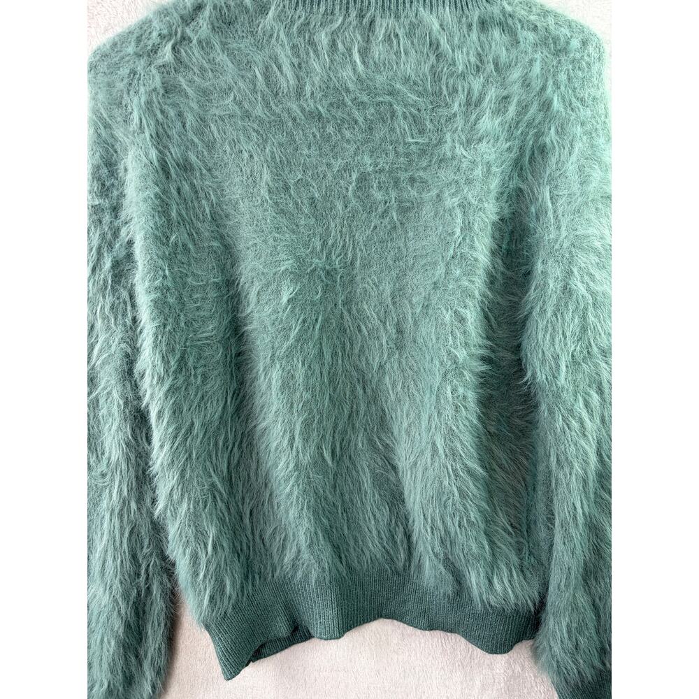 Urban Outfitters Sweet As A Peach Fuzzy Mock-Neck Sweater – Teal – Size S - Picture 7 of 9